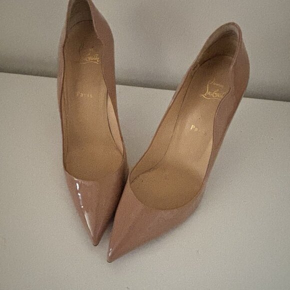CHRISTIAN LOUBOUTIN Hot Chick 100mm Nude Leather Patent - Picture 7 of 7
